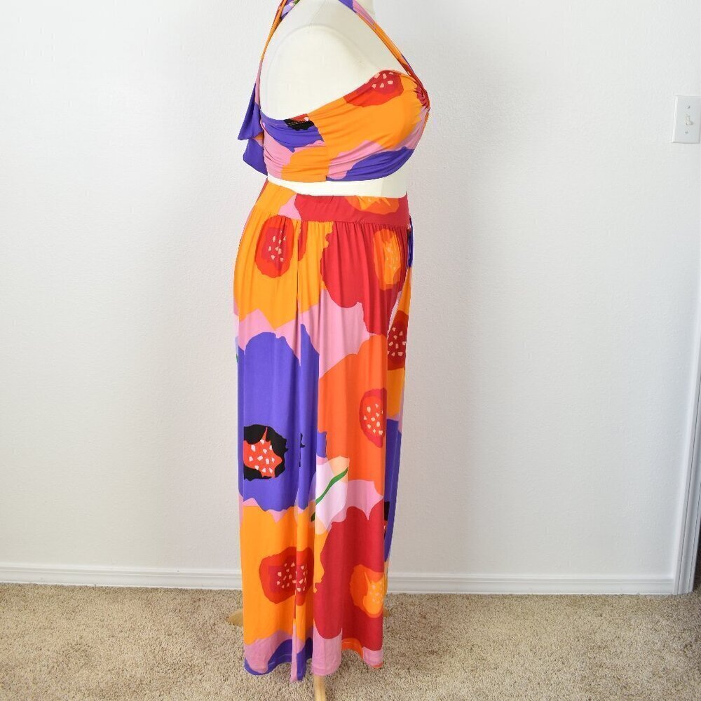 Good Time USA Floral Bora Bora Bandeau Pants Set NEW -1X - Picture 9 of 12